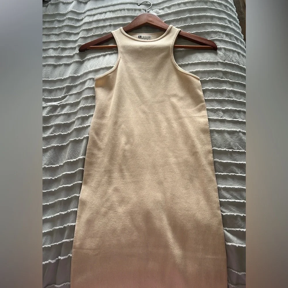 prettylittlething cream colored tight dress size large selling for $15 - Picture 2 of 2